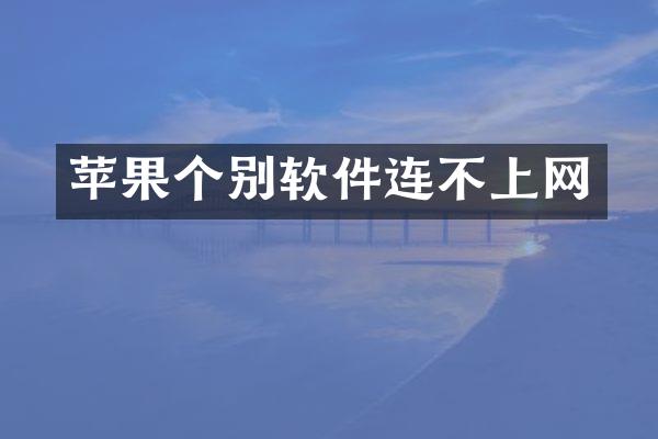 苹果个别软件连不上网