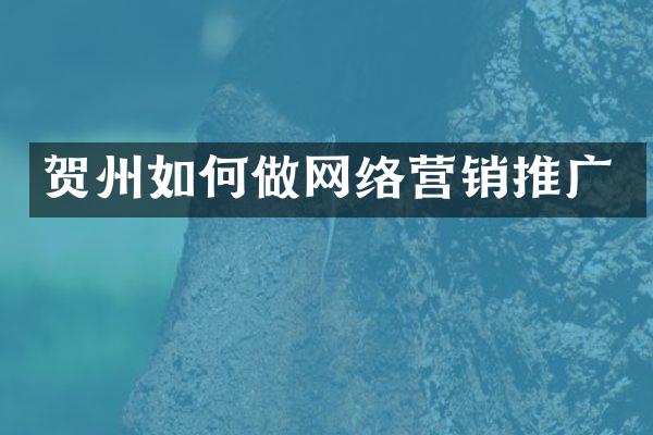贺州如何做网络营销推广