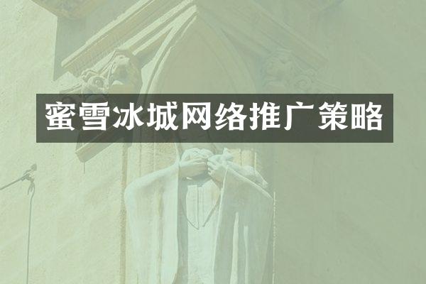 蜜雪冰城网络推广策略