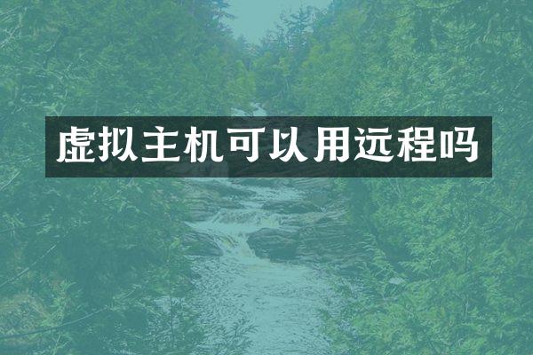 虚拟主机可以用远程吗