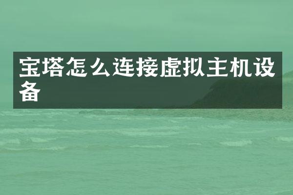 宝塔怎么连接虚拟主机设备