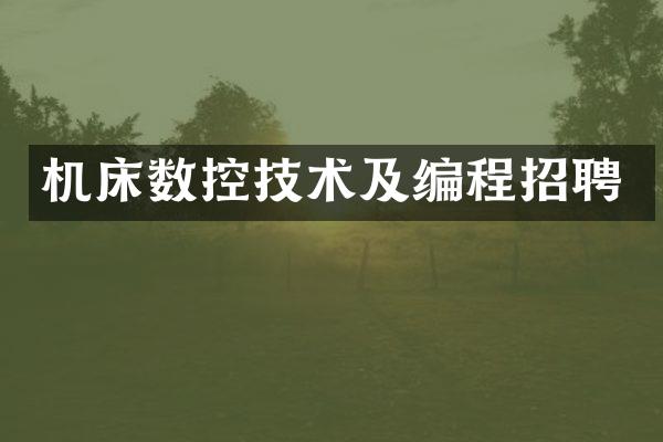 机床数控技术及编程招聘