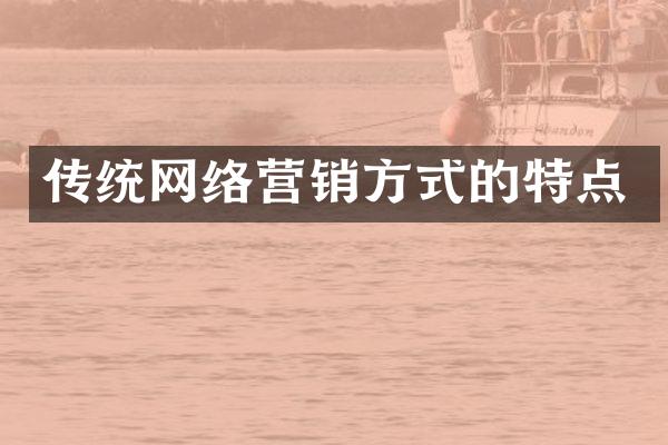 传统网络营销方式的特点