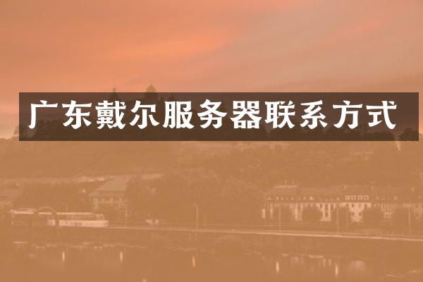 广东戴尔服务器联系方式