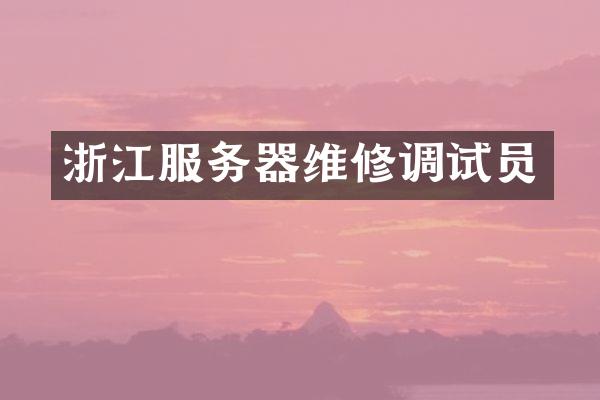 浙江服务器维修调试员