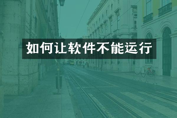 如何让软件不能运行