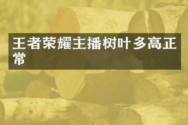 王者荣耀主播树叶多高正常