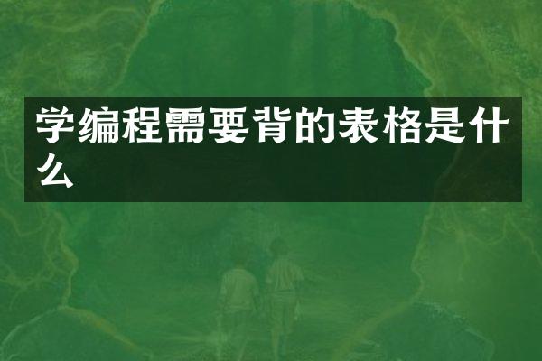学编程需要背的表格是什么