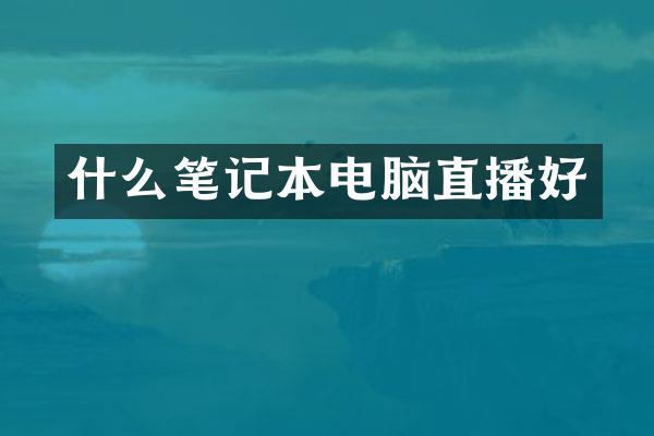 什么笔记本电脑直播好