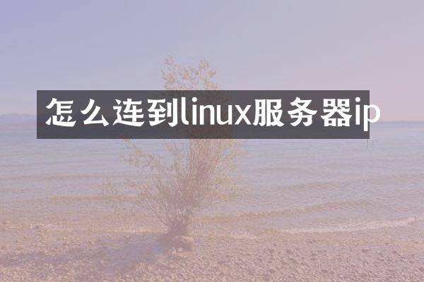 怎么连到linux服务器ip