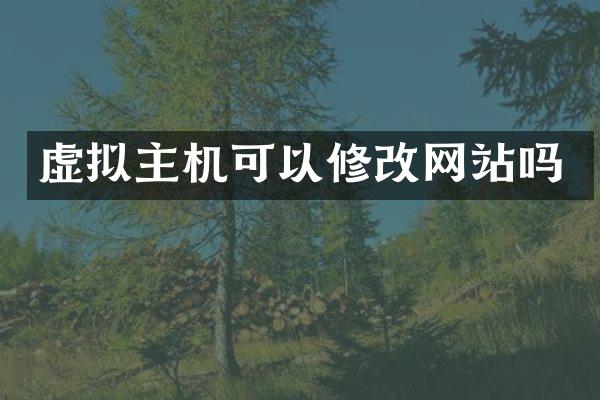 虚拟主机可以修改网站吗