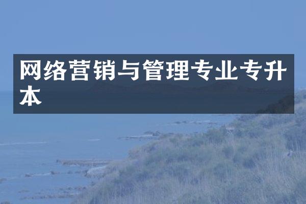 网络营销与管理专业专升本