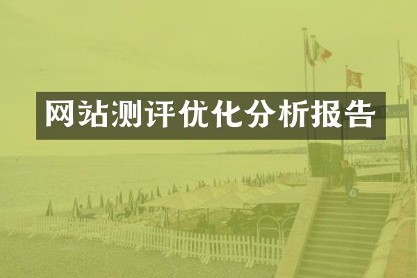 网站测评优化分析报告