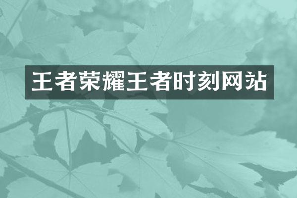 王者荣耀王者时刻网站