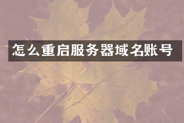 怎么重启服务器域名账号