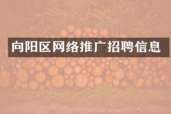 向阳区网络推广招聘信息