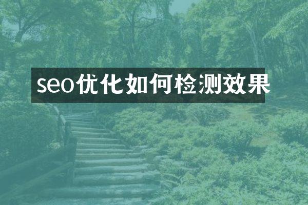 seo优化如何检测效果