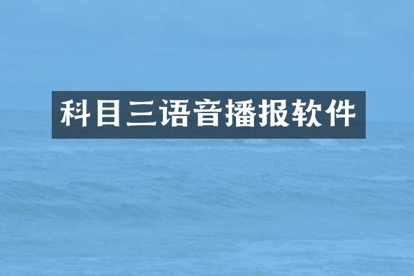 科目三语音播报软件