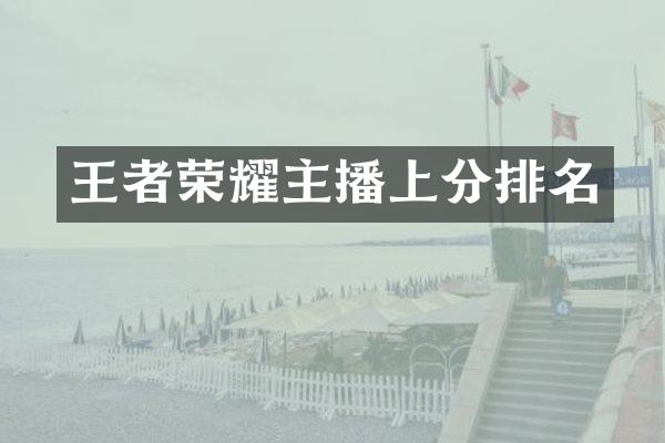 王者荣耀主播上分排名