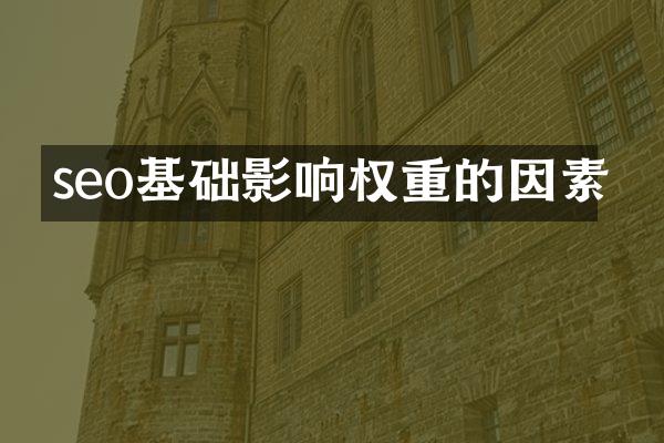 seo基础影响权重的因素