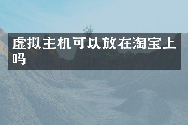 虚拟主机可以放在淘宝上吗