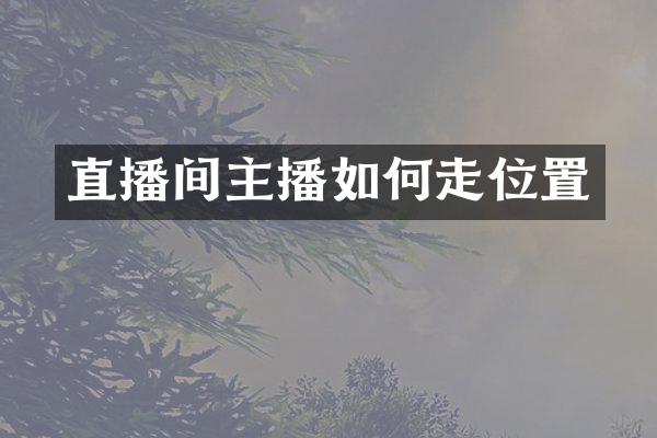 直播间主播如何走位置