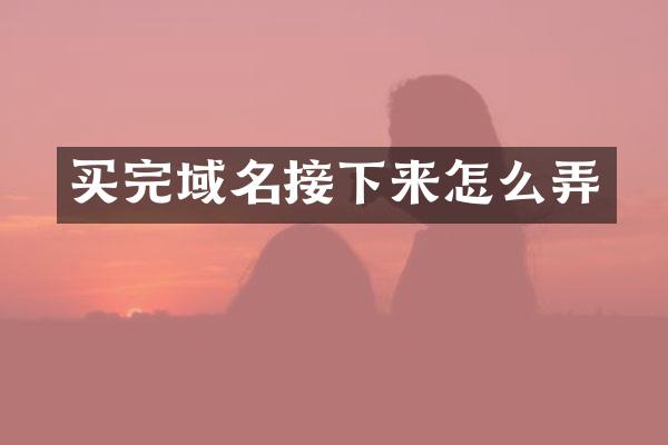 买完域名接下来怎么弄