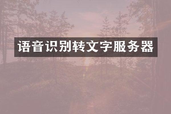 语音识别转文字服务器