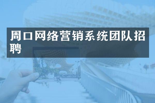 周口网络营销系统团队招聘