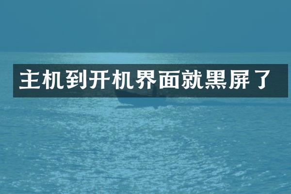 主机到开机界面就黑屏了