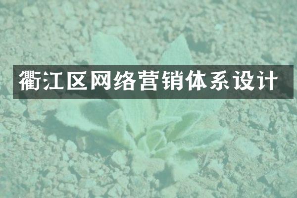 衢江区网络营销体系设计