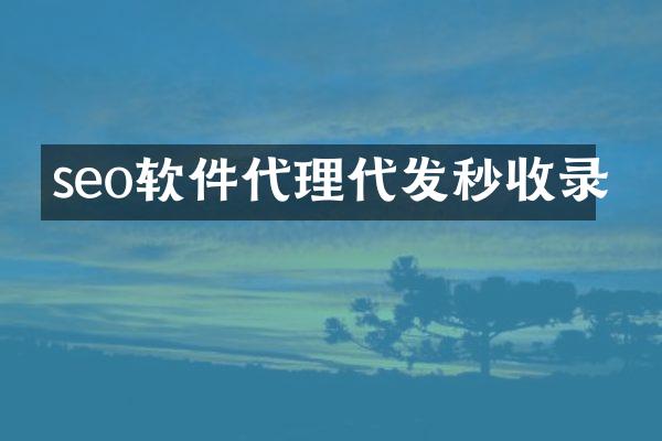 seo软件代理代发秒收录