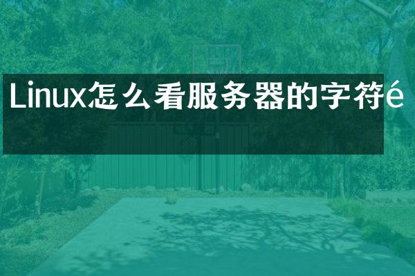 Linux怎么看服务器的字符集