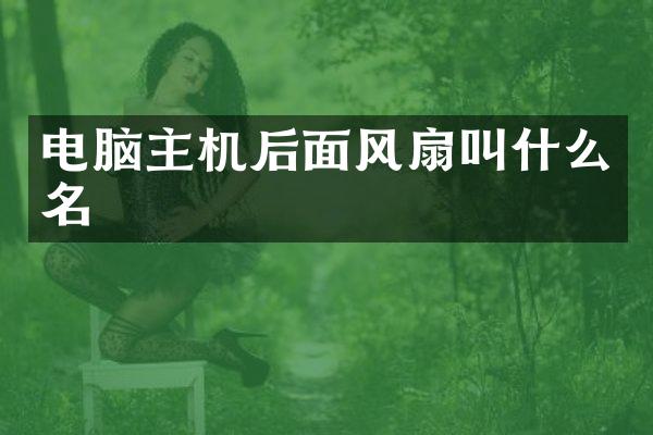 电脑主机后面风扇叫什么名