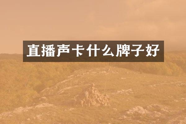 直播声卡什么牌子好