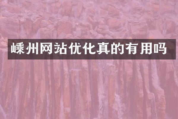 嵊州网站优化真的有用吗
