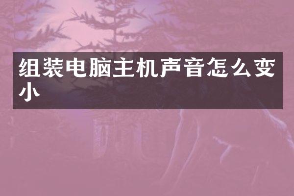 组装电脑主机声音怎么变小