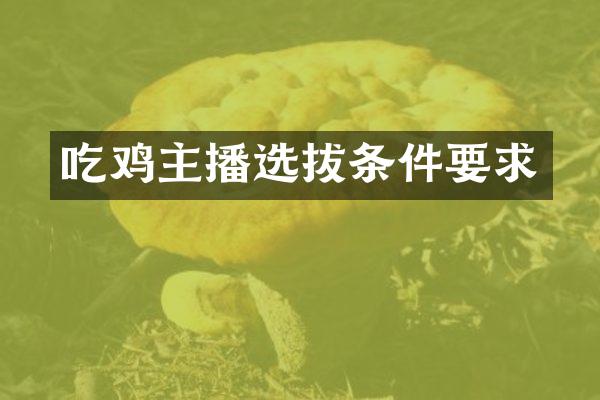 吃鸡主播选拔条件要求