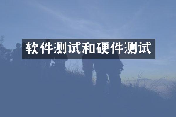 软件测试和硬件测试
