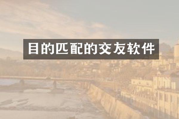 目的匹配的交友软件