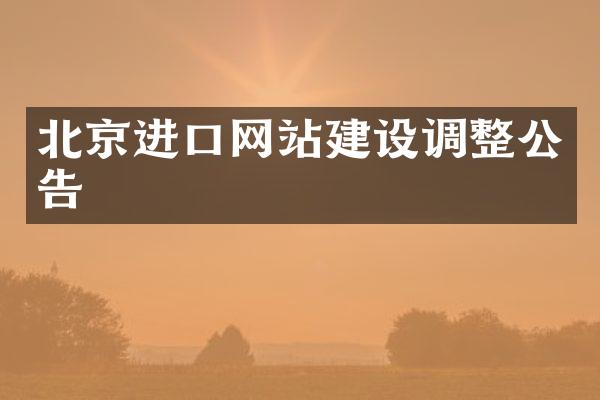 北京进口网站建设调整公告