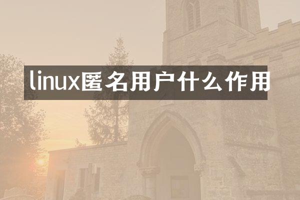 linux匿名用户什么作用