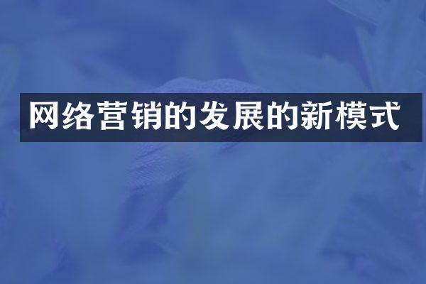 网络营销的发展的新模式