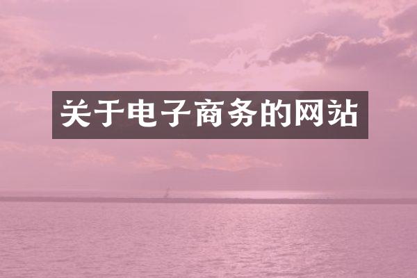 关于电子商务的网站