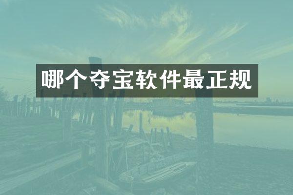 哪个夺宝软件最正规