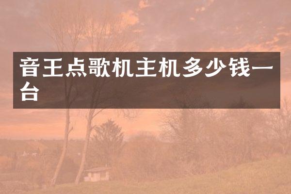音王点歌机主机多少钱一台