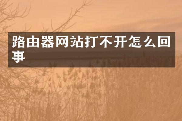 路由器网站打不开怎么回事