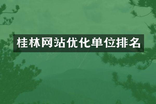 桂林网站优化单位排名