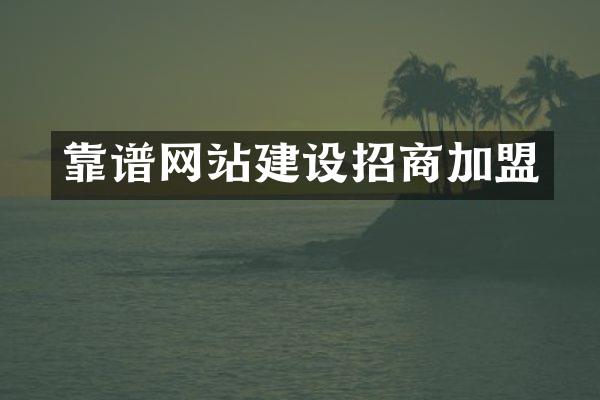 靠谱网站建设招商加盟