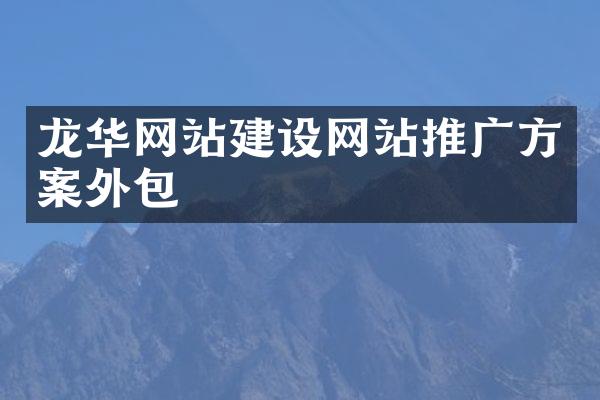 龙华网站建设网站推广方案外包